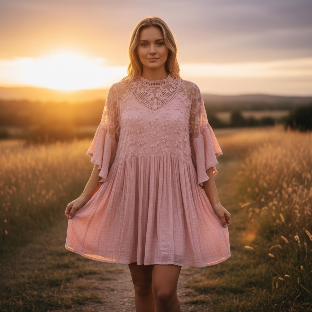 Umgee, Boho Pinkish Size Medium Dress